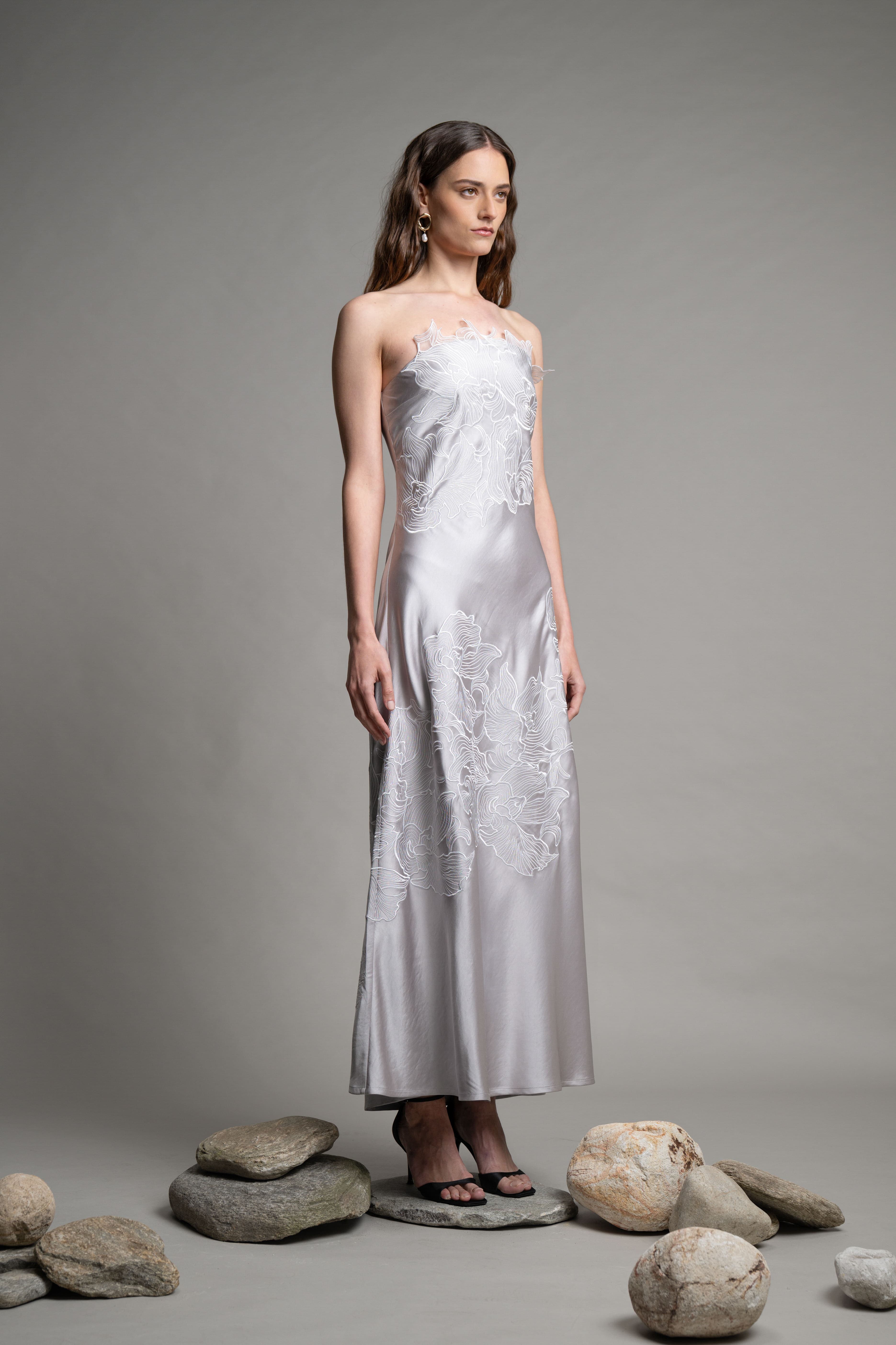 Fragment Satin Dress - Image 4