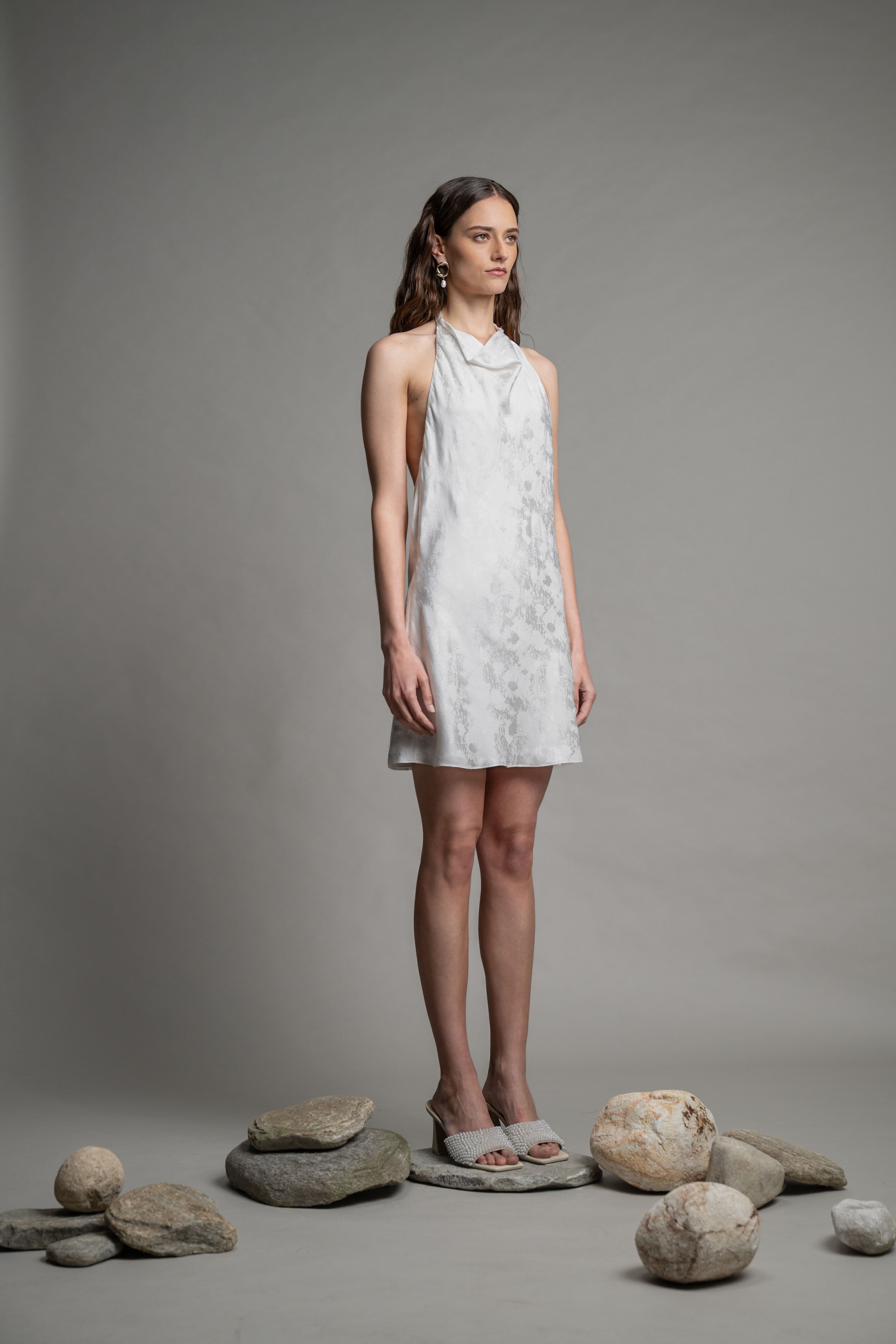 Pearl Satin Dress - Image 3