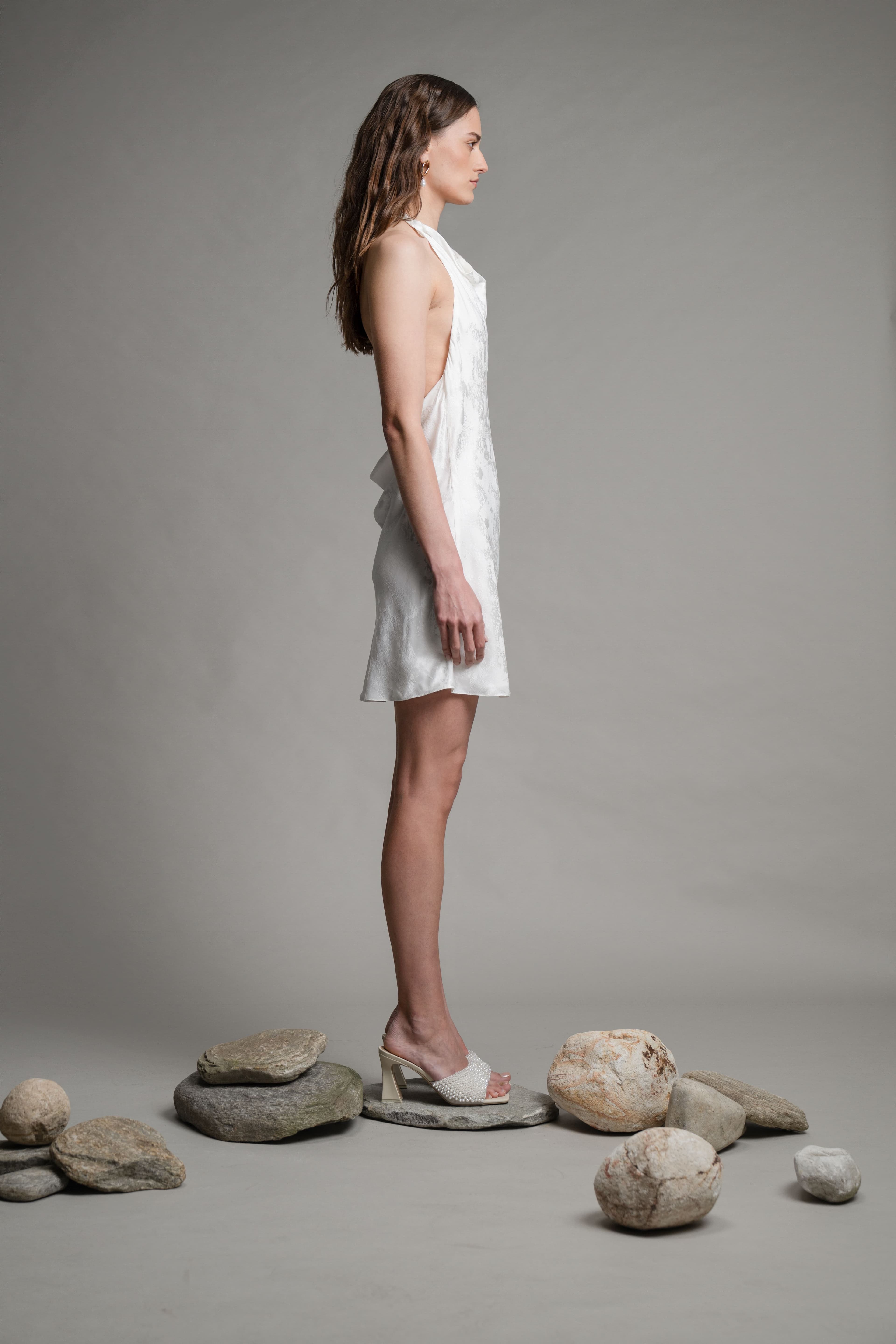 Pearl Satin Dress - Image 4